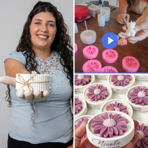 Modelos de velas de lembrancinha produzidas no curso